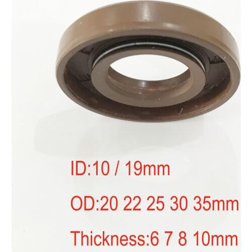 10x20x6/7 10x22x6/7/8/10 10x25x5/7/10 10x30x7/10 19x28x5 19x30x7/10 19x35x7/8/10 FKM Rubber Spring 2 Lip TC Skeleton Oil Seal