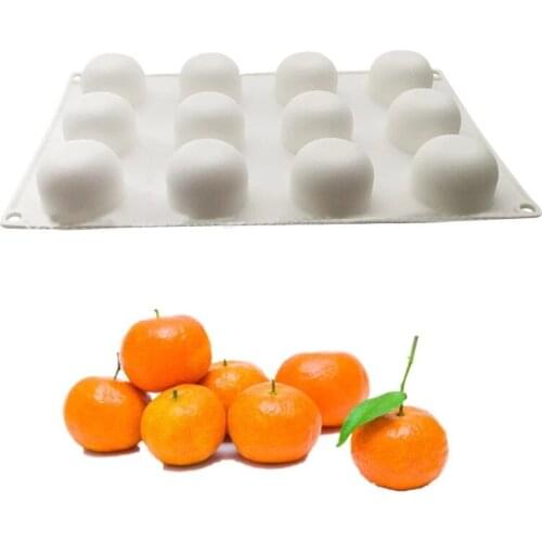 12-hole Orange Fruit Mousse Cake Silicone Mold DIY Chocolate Mold Dessert Baking Mold Cake Decoration Baking Accessories