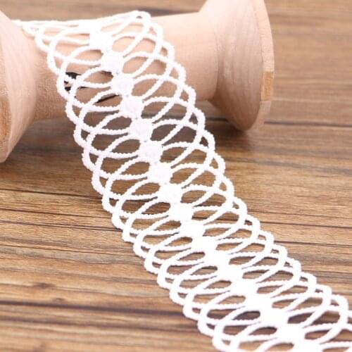 2 yards 4 cm white cotton lace fabric DIY fabric lace flower gift ribbon decoration material cotton lace