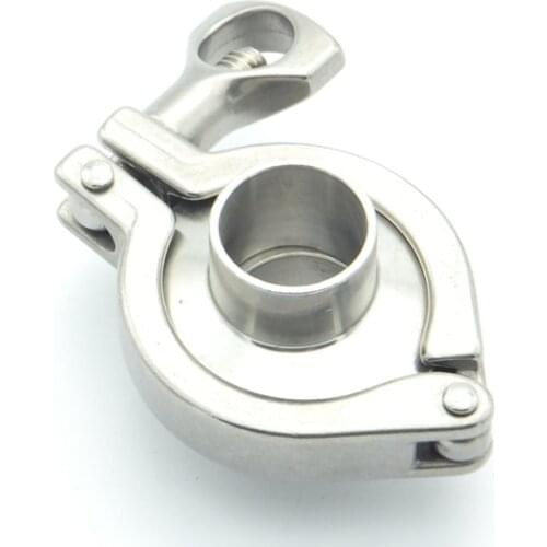 304 Stainless Steel Sanitary Pipe Fitting Set 19mm Pipe OD Sanitary 1" Tri Clamp Weld Ferrule + Tri Clamp + Silicon Gasket