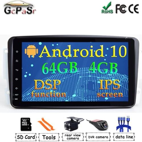 DSP IPS 8'' Android 10 Car Multimedia Radio Player for Mercedes/Benz/W209/W203/M/ML/W163/Viano/W639/Vito GPS Stereo BT WIFI