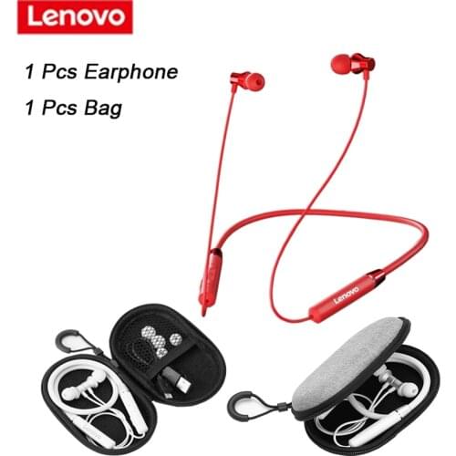 Lenovo HE05 Bluetooth Wireless Headset Magnetic Neckband Earphone IPX5 Waterproof Sport Earbud Tactile Player Pause Play