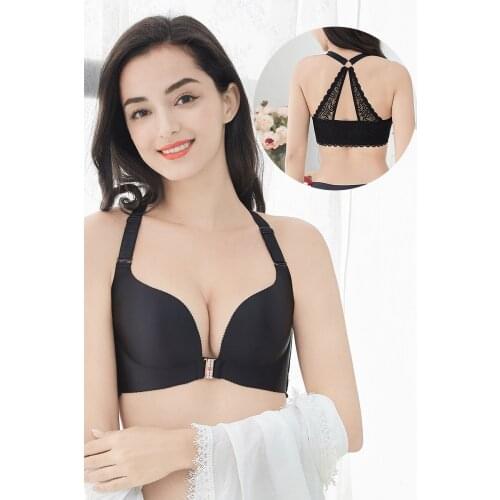 34-50 Plus size bra for women biggest A B C D E cup Wire free Brassiere Beauty Back Plus Sex Bra Fashion Front Closure Bras
