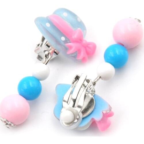 Cute Cartoon Animal / Fruit Ear Clips Children Clip Earrings Girl Resin No Piercing Earring For Children Kids