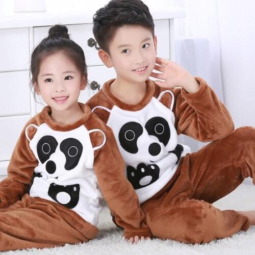 Kids Pajamas Children Sleepwear Baby Pajamas Sets Boys Girls Animal Pyjamas Pijamas Flannel Nightwear Homewear Toddler Clothes