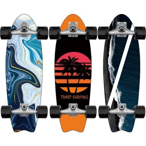 81cm Maple Surf Land Skateboard Deck Cruiser Outdoor Sport Big Fishboard Skateboards Surfskate Board Complete Skate Board