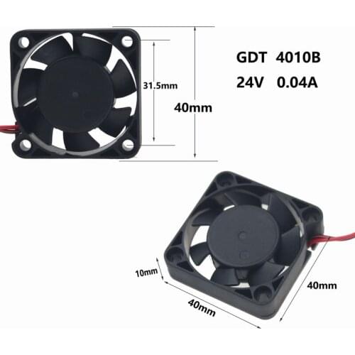 Gdstime 1 Pcs DC 24V 40x40mm 10mm Ball Bearing 1M Long Cable 100cm Brushless Cooling Fan For 3D Printer Cooler