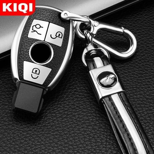 KIQI TPU Leather Key Case Shell Holder Cover Keychain Keys Chain for Mercedes Benz A B R G Class GLK GLA W204 W251 W463 W176