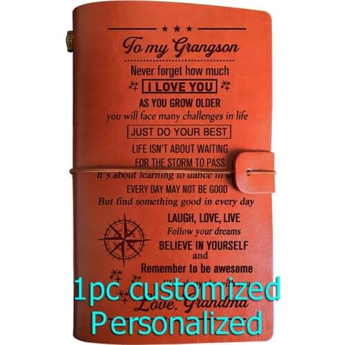 Engraved Leather journal personalized gifts to my husband BJ144 Customized Notebook A5 Dropshipping Supplier US Store Diary