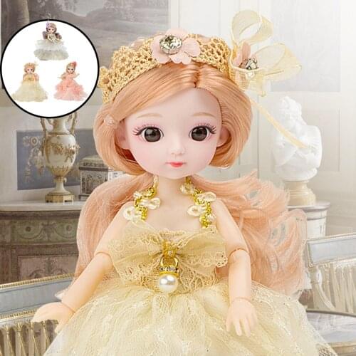 13 Moveable Joint 20cm BJD Doll with Dress & Shoes Full Set Makeup Fashion Princess Doll Ball Joint Dress Up Birthday Gift