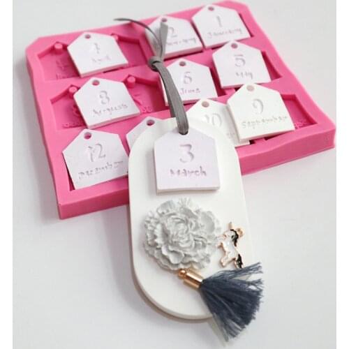 Month Mold cake fondant mold chocolate mold scented plaster moulds DIY liquid silicone