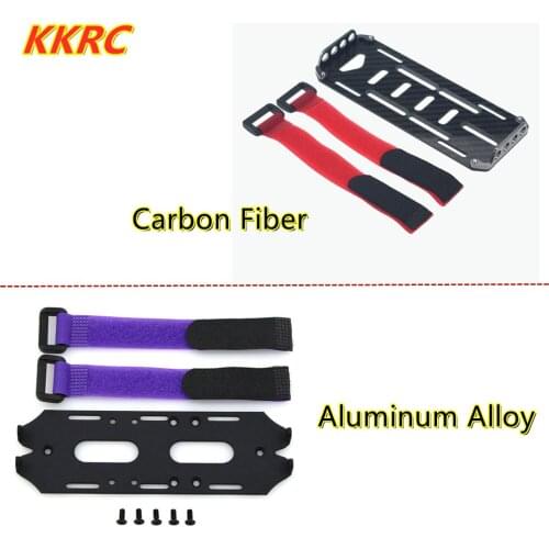 SCX10 Aluminum Alloy Carbon Fiber Battery Mounting Plate for RC Car 1:10 Scale RC Crawler Car Axial SCX10 CC01 F350 D90 RC4WD