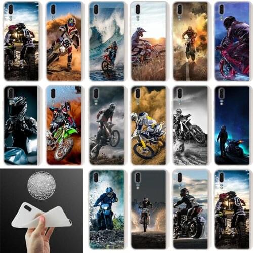 Soft silicone Case For Huawei P40 P30 P20 Pro P10 Plus Lite P Samrt Z 2019 E 2020 Moto Cross Motorcycle