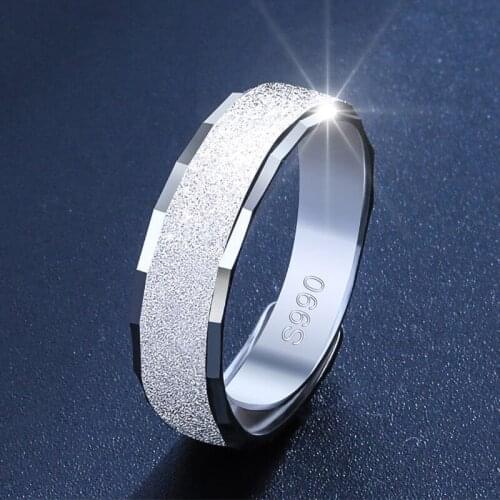 2020 New Classic Matte Adjustable Rings For Women Men Silver Plated Simple Opening Female Jewelry Valentine Party Gifts