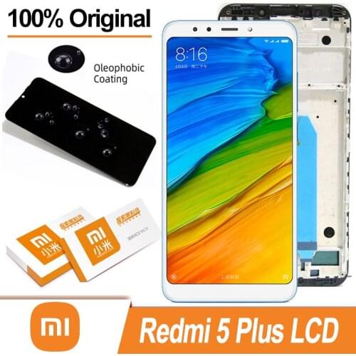 100% Original 5.99" IPS Display with frame for XiaoMi Redmi 5 Plus LCD Touch Screen Digitizer Assembly Repair Parts