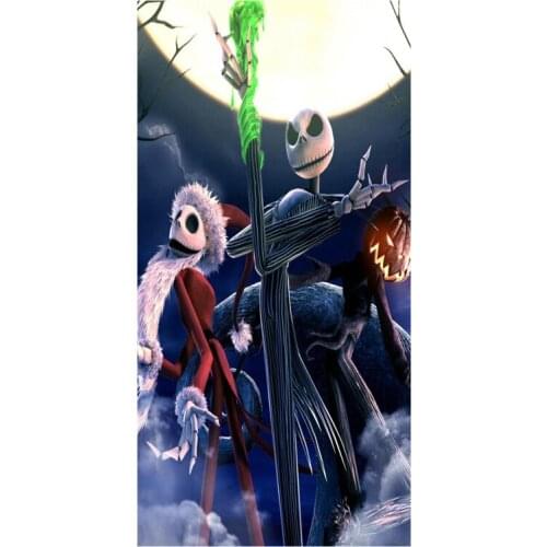 The Night Before Christmas Cartoon Background Printed Soft Bamboo Fiber Towels/Drying Bath Drying Washcloth_Size:35CMX70CM