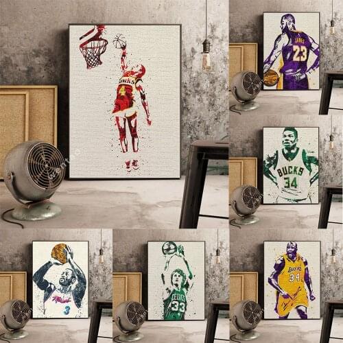 Basketball Star High Definition Printing Poster Canvas Art Creative Basketball Star Living Room Bedroom Decoration Painting
