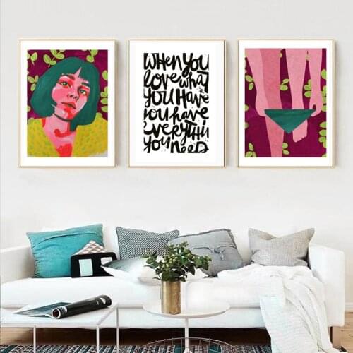 Simple Nordic abstract figure beauty living room murals poster canvas print picture background wall decoration painting