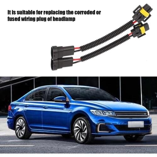 For Headlight Fog Lamp Extension H11 H9 H8 Cable Wiring Harness Sockets Wire Connector Cable Plug Adapter Wiring Harness 2pcs