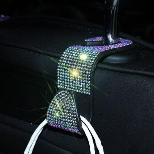 Shiny Bling Crystal Handbag Headrest Hanger Car Accessories New Car Rear Seat Hook Multifunction Car Back Seat Hook