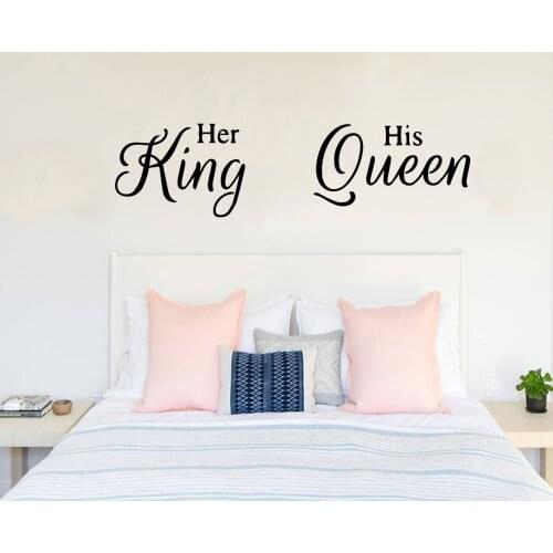Vinyl Items, King and Queen Wall Stickers, Bedroom Decoration, Art Deco, Wall Stickers, Bedroom Wall Decoration