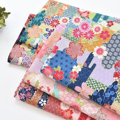 Japan vintage cotton Gilded cherry pattern fabric Retro style fabric for DIY Bag 1 order=50cm*110cm