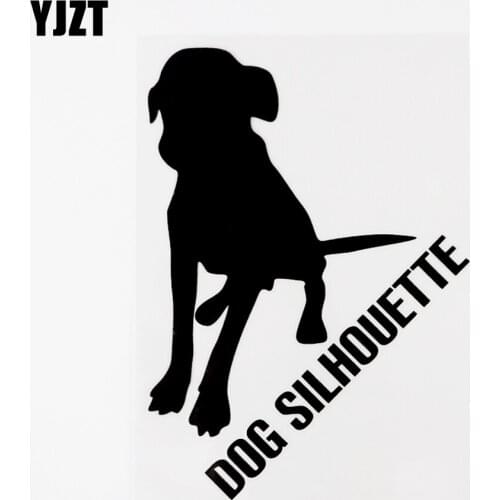 YJZT 12CM×16.6CM Funny Animal Dog Silhouette Vinyl Motorcycle Car Sticker Decal 8C-0276