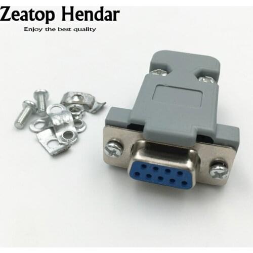 100Sets Plastic Hood Cover+Screws+DB9 Female Connector for 9Pin or 15Pin D-Sub DB9 DB15