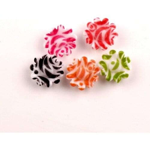 100Pcs Mixed Resin Flower Decoration Crafts Beads Flatback Cabochon Scrapbooking For Embellishments Kawaii Diy Accessories