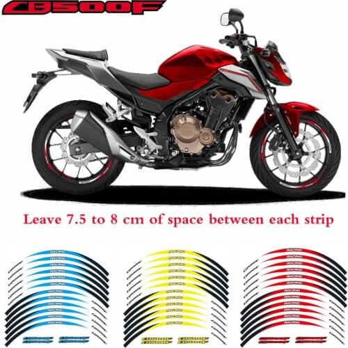 New high quality 12 Pcs Fit Motorcycle Wheel Sticker stripe Reflective Rim For Honda CB500F