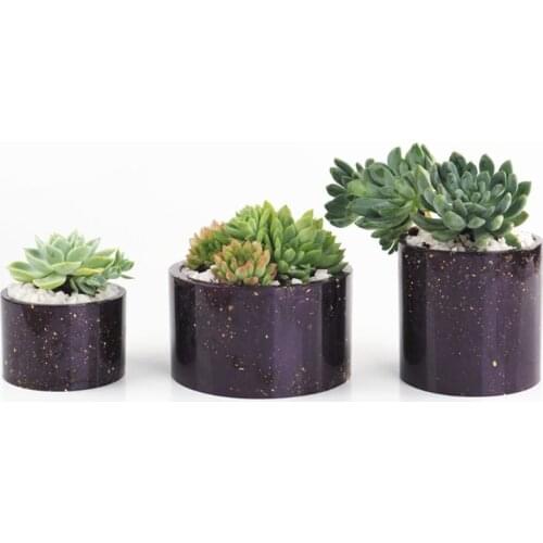 3 Pcs Flower Pot Epoxy Resin Mold Jewelry Storage Box Cup Casting Silicone Mould DIY Crafts Home Decorations Making Tool