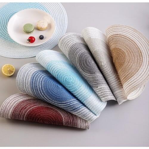 30/36Cm Woven Table Mat Round Heat Insulation Coaster Japanese Pot Bowl Table Mat Soft Placemat Kitchen Accessories