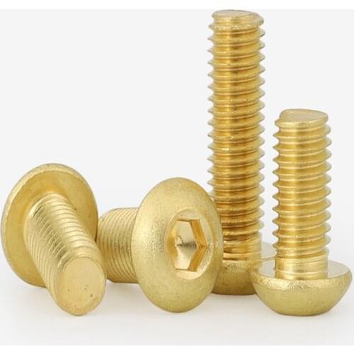 5pcs M3m4m5m6m8 copper half round nail brass bolt mushroom head screw pan