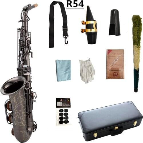 New Arrival Alto Saxophone R54 Eb Tune Black Nickel-Plated Professional Musical Instrument With Case Accessories Free Shipping