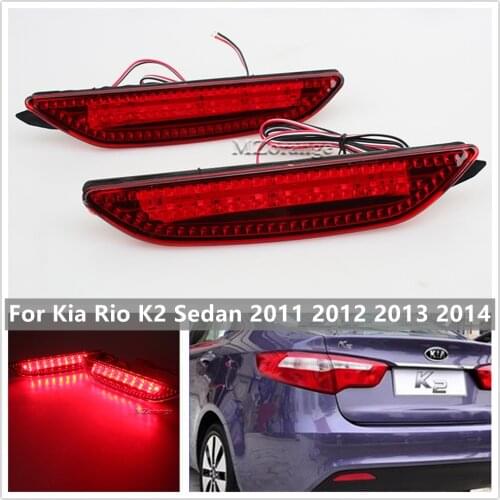 2 Pcs Car LED Rear Brake Lights Bumper Lamp For Kia/Rio K2/Sedan 2011-2014 Warning Lamp Tail Light