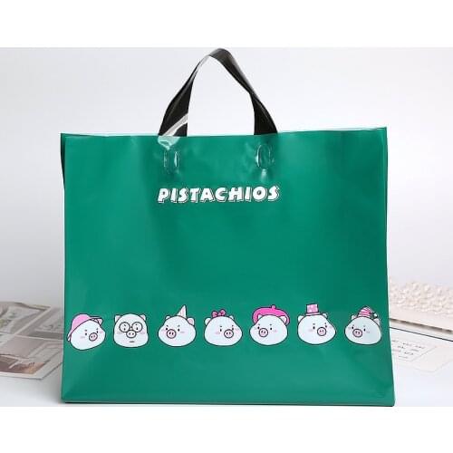 Big Size Cute Cartoons Handles Plastic Cloth Storage Bag Party Supplies Shopping Packing Wedding Decoration 10pcs 27x27x10cm