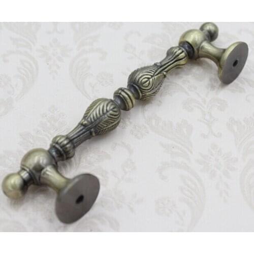 Bronze Kitchen Cabinet drawer Pulls3.8"Antique Brass Zinc Alloy Dresser cupboard Knob Vintage Furniture door Handles Pulls 96mm