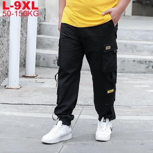 Big Size 9xl 8xl 7xl 6xl 5xl Cargo Pants Joggers Men Hip Hop Black Cotton Trousers Male Patchwork Mens Many Pockets Sweatpants