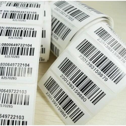 Custom 1000pcs/lot Sticker Printing Barcode EAN UPC bar code labels/serial numbers stickers,HD+any size,Shoe size, LOGO lables