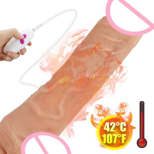 Dildo Vibrator For Women Soft Silicone Heating Rotation Realistic Penis 12 Speed Vibration G Spot Stimulator Feman Masturbator