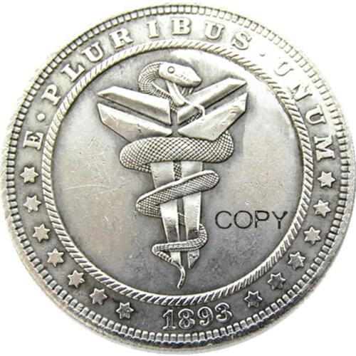 HB(151)US Hobo Morgan Dollar skull zombie skeleton Silver Plated Copy Coins