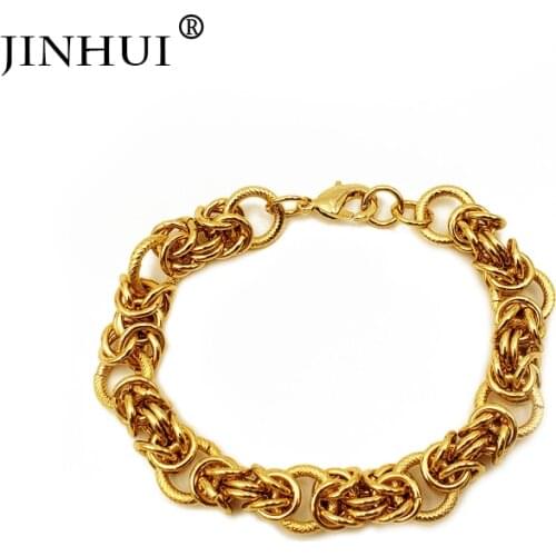 Jin Hui Fashion New African Ethiopia Gold color Men Bracelet Women Party Ornament Luxury Gifts for Friends Dubai Bangle Jewelry