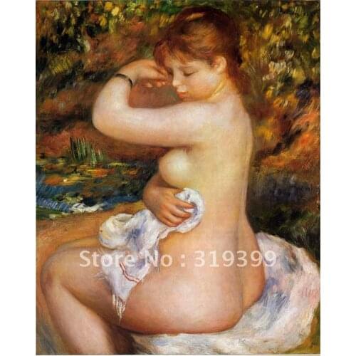 Linen Canvas Oil Painting reproduction, after the bath by pierre renoir,Free DHL Shipping,100% handmade