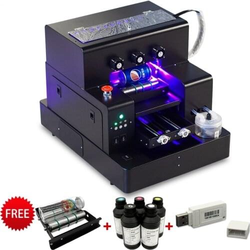 Multifunction UV Printer A4 UV Inkjet Flatbed Bottle Printing Machine for Epson L805 Printhead for Phone Case Acrylic Embosser