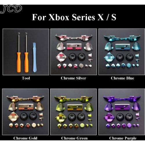 JCD For Xbox Series X S Controller Chrome buttons kit L R LB RB Bumper Trigger Buttons Mod Kit Game Accessories