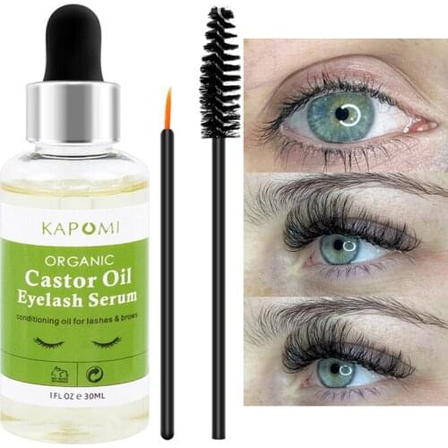 Natural Castor Oil Eyelashes Eyebrow Hair Growth Essential Oil Enhancer Lash Eyebrow Castor Serum Hair Fast Growth Liquid