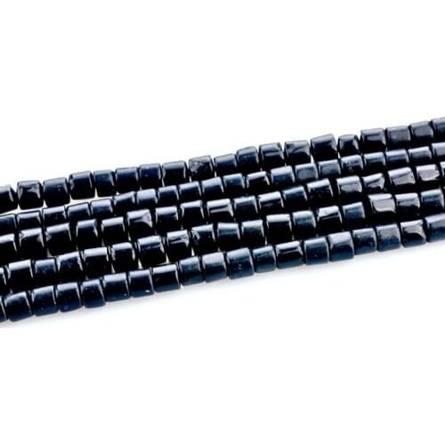 Natural Stones Obsidian Cylindrical Loose Beads 4x4m Semi-gem Hot Jewelry Finding Making DIY Necklace Bracelet Accessories 40cm