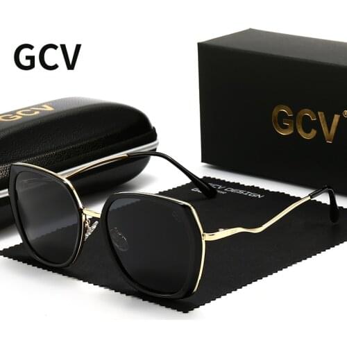 GCV Brand 2021 New Design Women Female Sunglasses Fashion Square Frame Shades For Eyewear Gorgeous Beautiful Polarized Delicate