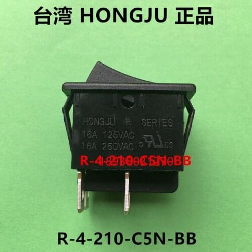Original new 100% R-4-210-C5N-BB rocker switch 4pin 2 gear black switch 6A250V