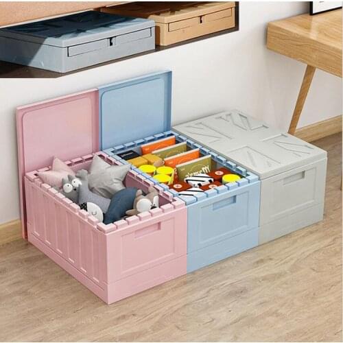 Plastic Folding Storage Box Wardrobe storage Organizer for Toys Clothes Shoe Books Home Office Car Organize